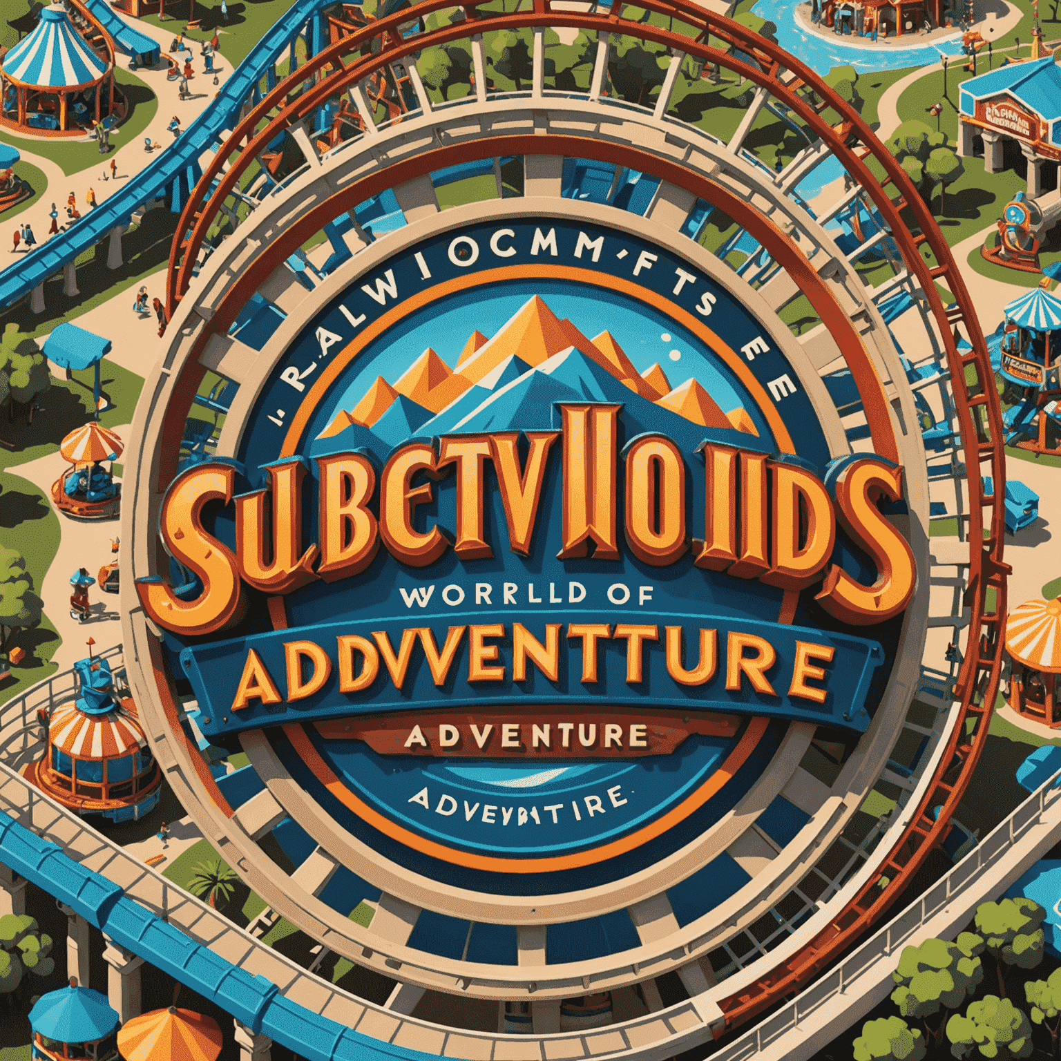 IMG Worlds of Adventure logo featuring a stylized rollercoaster and theme park elements