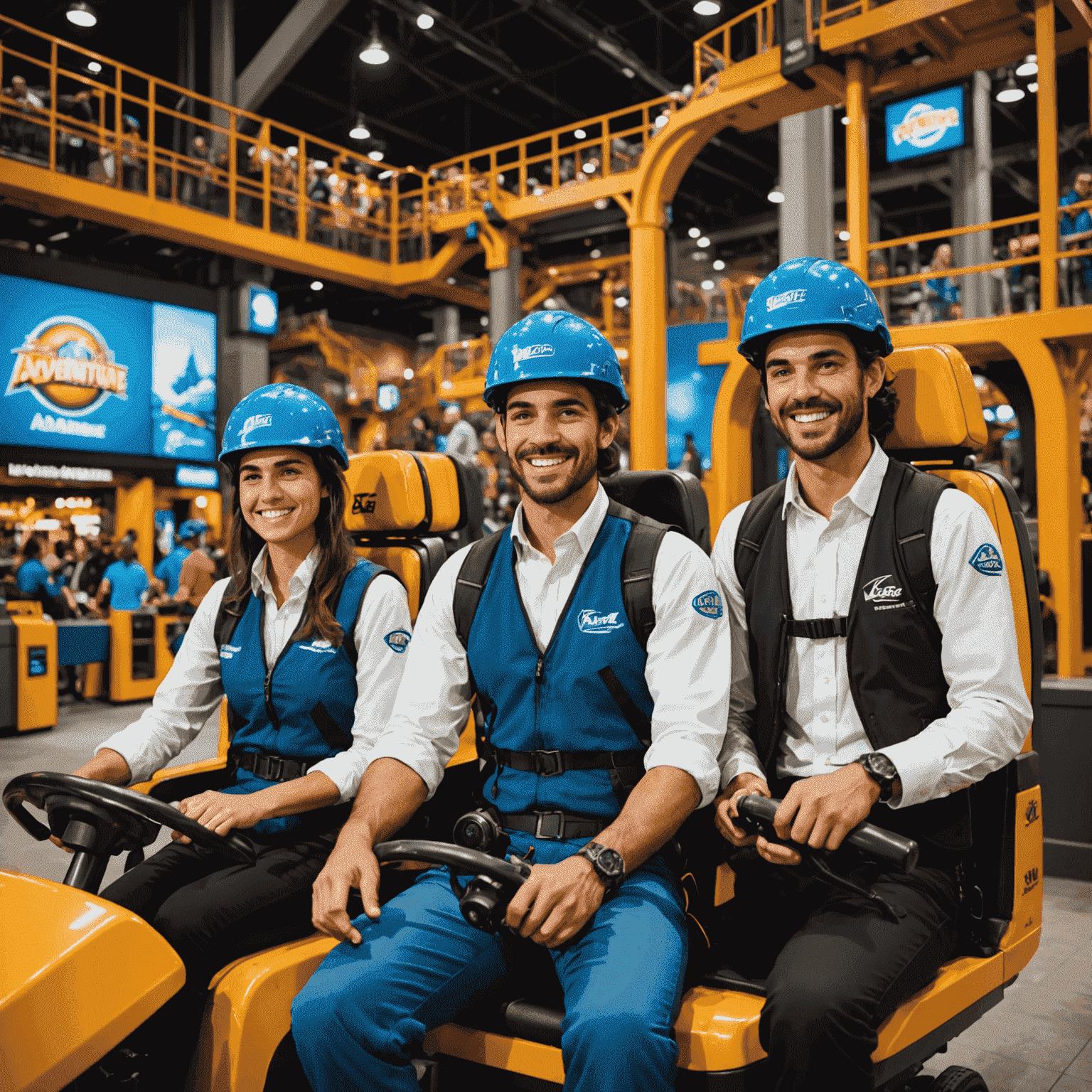 Various exciting job positions at IMG Worlds of Adventure, showing diverse roles from ride operators to customer service representatives